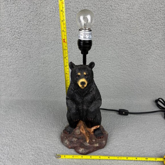 DWK Bear Table Lamp 15" Standing Black Grizzly Arkadius Light Resin 2012 - Picture 12 of 12